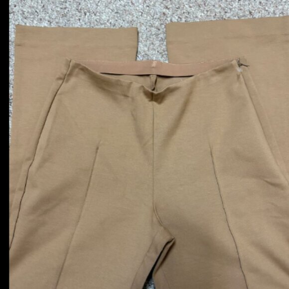 EVERLANE DREAM PANT KICK FLARE TOASTED COCONUT TAN CAMEL ANKLE PINTUCK SEAM PANT - Picture 14 of 16